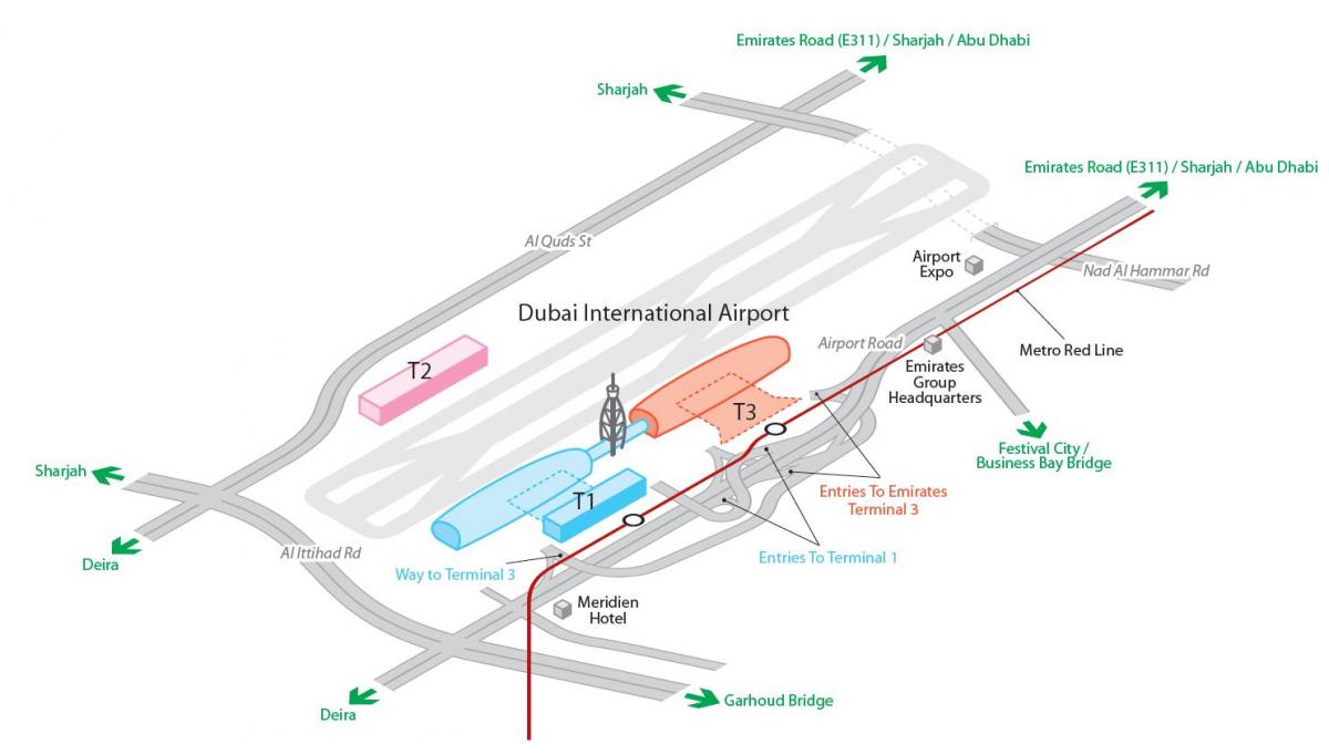 dxb letališče zemljevid