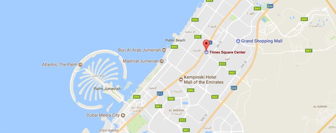 zemljevid Times Square Center Dubaj