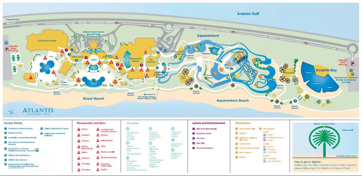 zemljevid Atlantis Dubaj