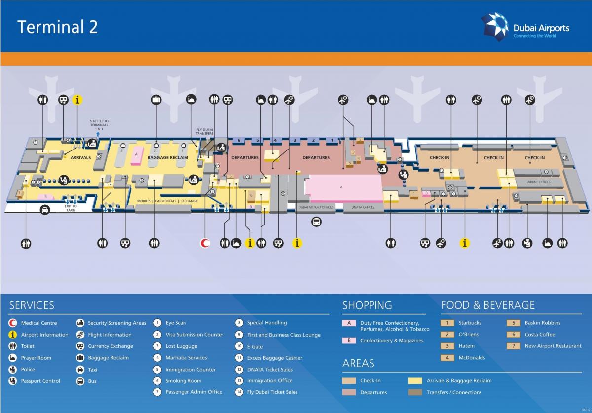 Dubaj terminal 2 zemljevid