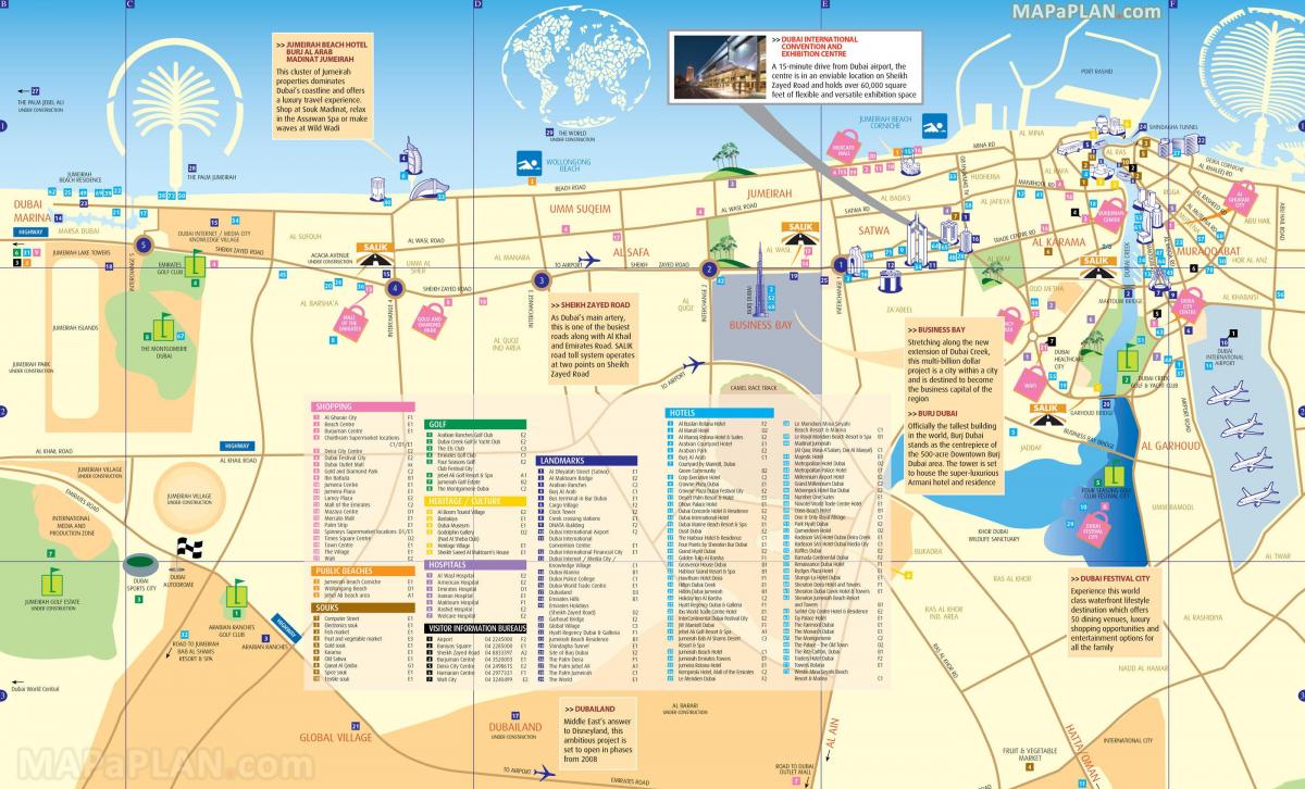 mednarodni mesta Dubaj zemljevid