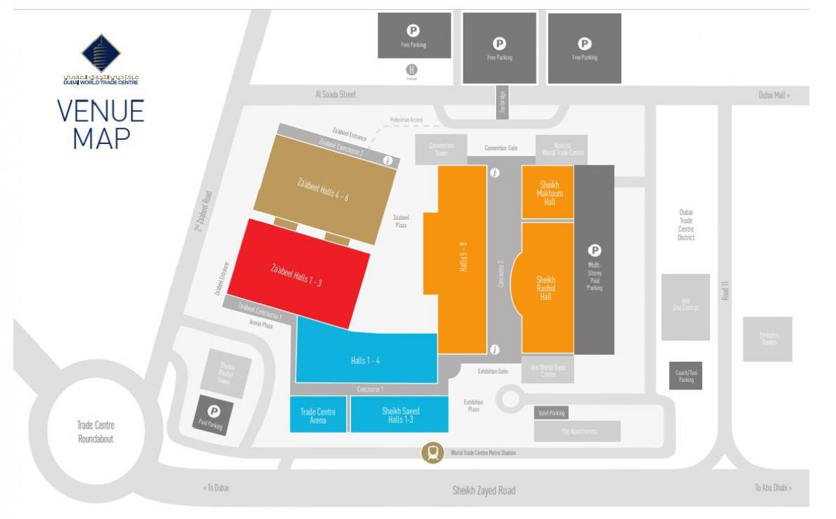 zemljevid Dubai mall parkirišče