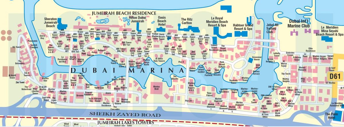 Dubai marina hodi zemljevid z lokacijo