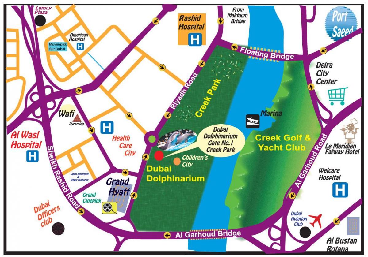 Dolphin prikaži Dubaju, zemljevid z lokacijo