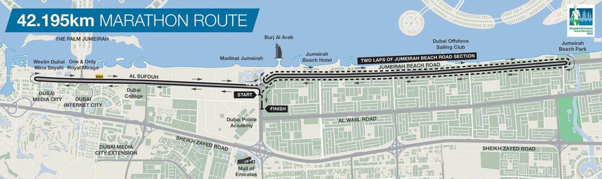 zemljevid Dubaj maraton