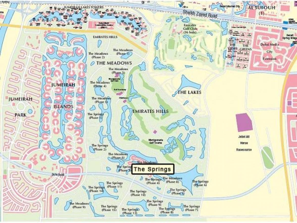 zemljevid Dubaj travniki