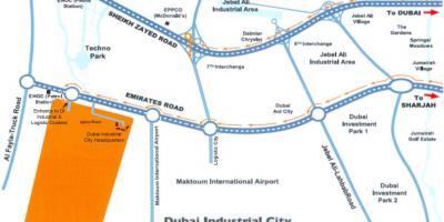 Zemljevid Dubaj industrijsko mesto