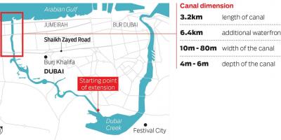 Zemljevid Dubaj kanal