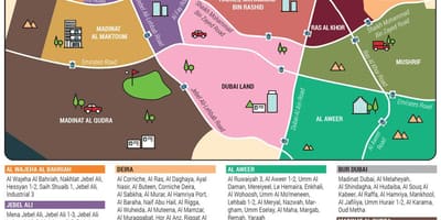 Zemljevid Dubaj okolišev