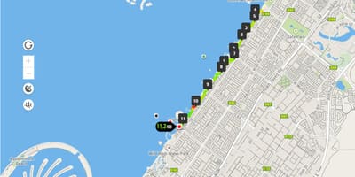 Jumeirah beach teče proga zemljevid