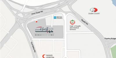 Rashid bolnišnici Dubaju, zemljevid z lokacijo